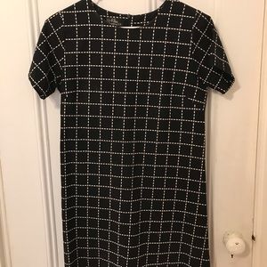 Vintage black checkered mini dress